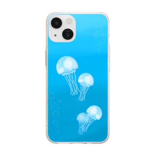 クラゲと海の世界 Soft Clear Smartphone Case