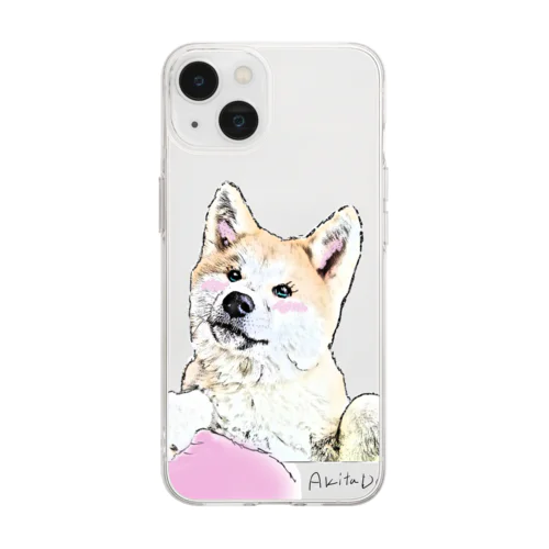 ◇秋田犬ななちゃんグッズ◇ Soft Clear Smartphone Case