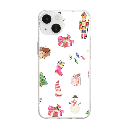 クリスマス8 Soft Clear Smartphone Case