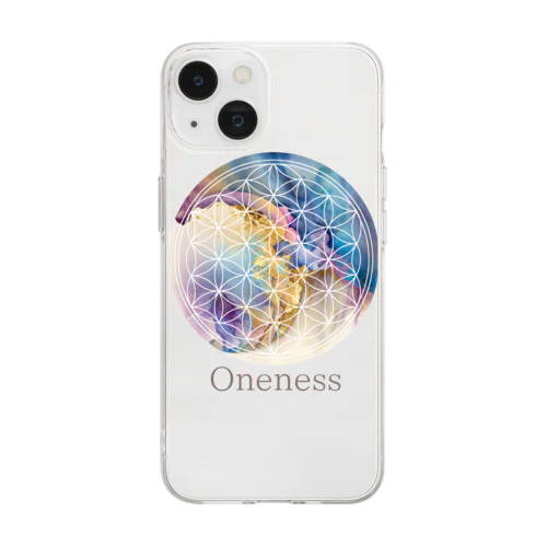 フラワーオブライフ・ワンネス Soft Clear Smartphone Case