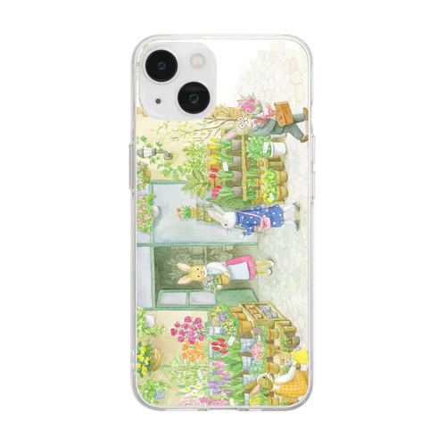 街角のお花屋さん Soft Clear Smartphone Case