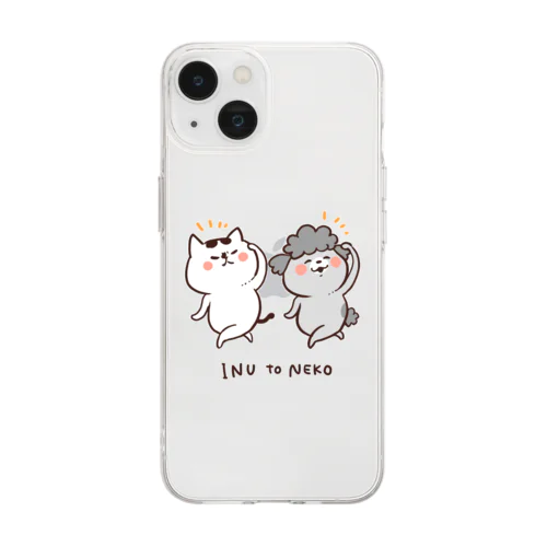 犬と猫 Soft Clear Smartphone Case