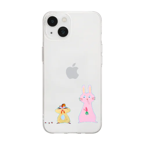 うさぎとリス Soft Clear Smartphone Case