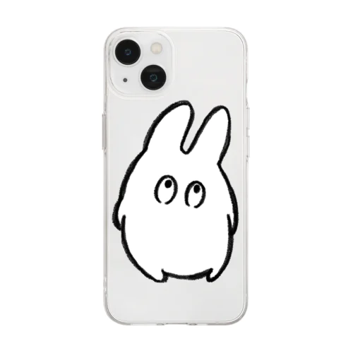 何か考えてるっぽいうさぎ Soft Clear Smartphone Case