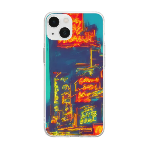 neon nite city  Soft Clear Smartphone Case