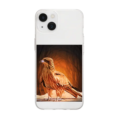 オーラを感じる鳥 Soft Clear Smartphone Case