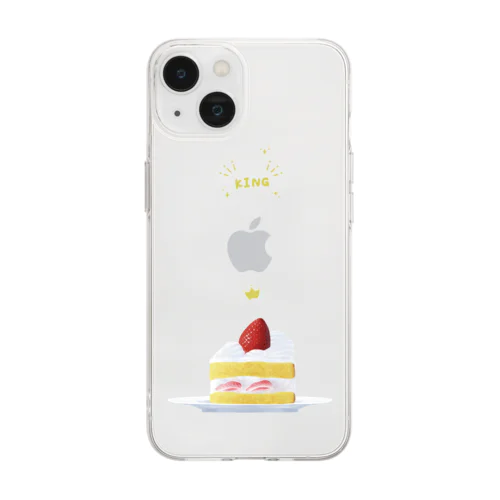 ケーキの王様（KINGの文字入り） Soft Clear Smartphone Case