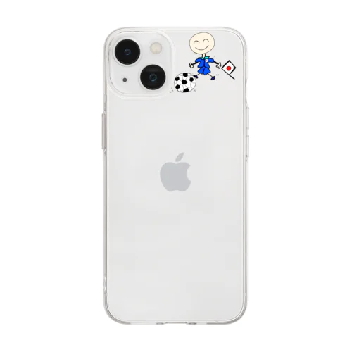 サッカー代表の豆太郎 Soft Clear Smartphone Case