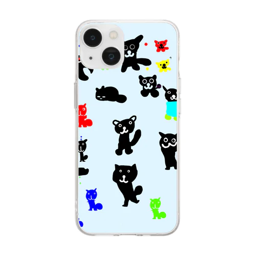 ねこちゃんオールスターズ Soft Clear Smartphone Case