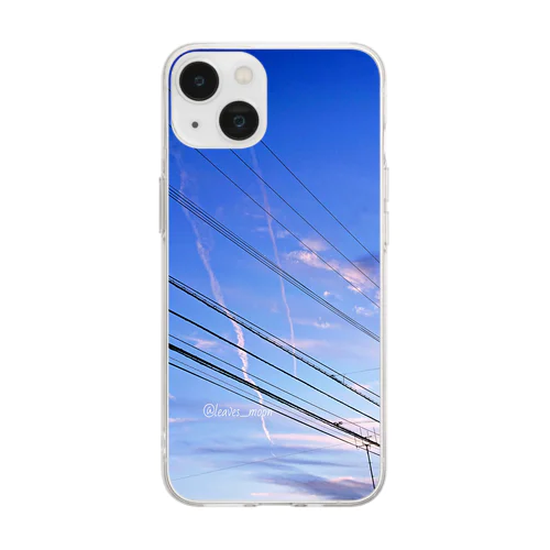 電柱のある風景 A Soft Clear Smartphone Case