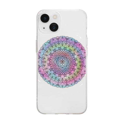 ドイリー曼荼羅 Soft Clear Smartphone Case