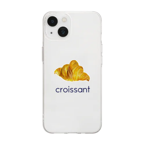 クロワッサンの絵 Soft Clear Smartphone Case