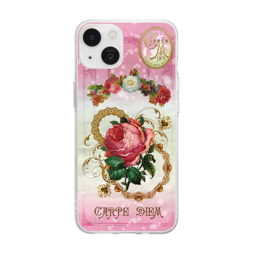 ROSE（Carpe Diem） Soft Clear Smartphone Case