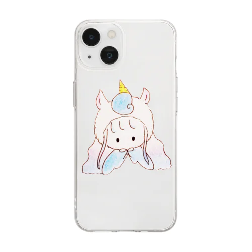 夢みるユニコーンちゃん Soft Clear Smartphone Case