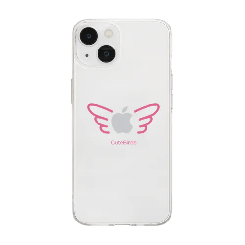 Cute Birds　羽ピンク Soft Clear Smartphone Case