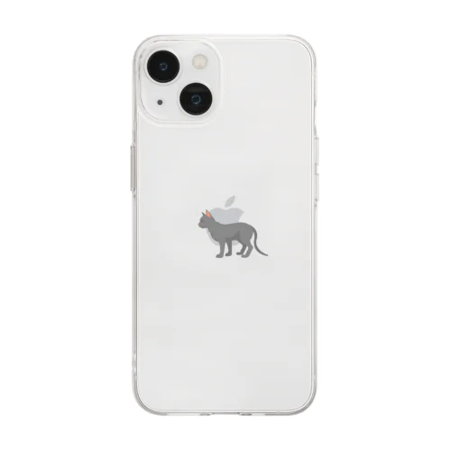 猫1-14 灰猫 Soft Clear Smartphone Case