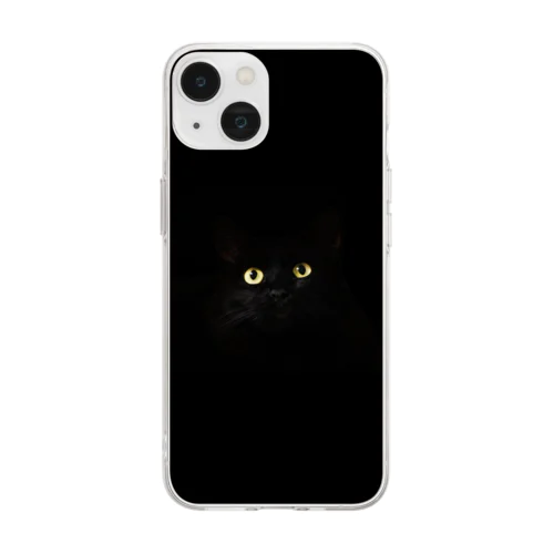 Black cat　黒猫　🐈‍⬛ Soft Clear Smartphone Case