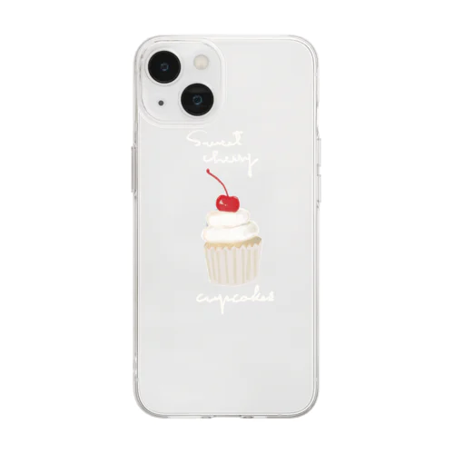 チェリーカップケーキ Soft Clear Smartphone Case