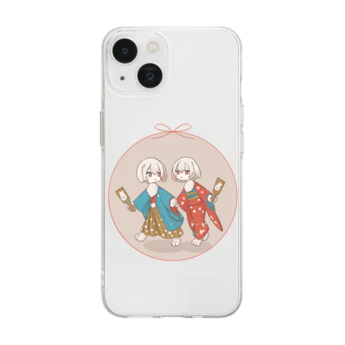  ー迎春ー双子のうさぎちゃん Soft Clear Smartphone Case