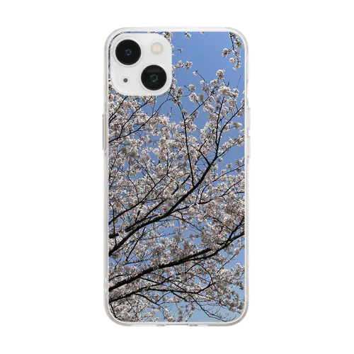 近所の桜 Soft Clear Smartphone Case