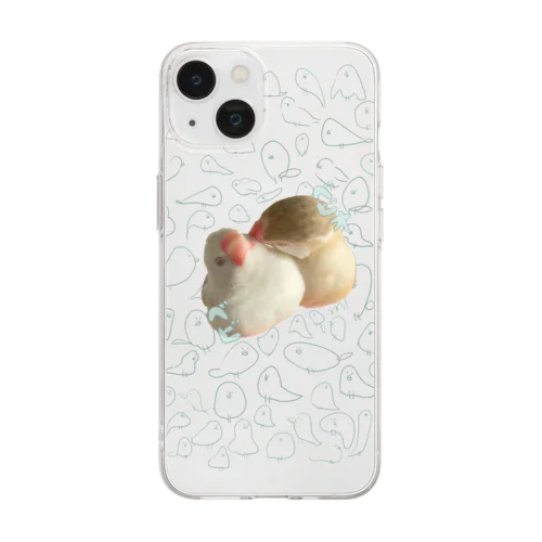 ﾍﾞﾋﾞｵがﾍﾞﾋﾞをついばむの図 Soft Clear Smartphone Case