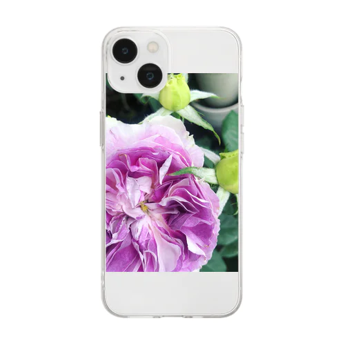 薔薇　ブルームーンストーン Soft Clear Smartphone Case