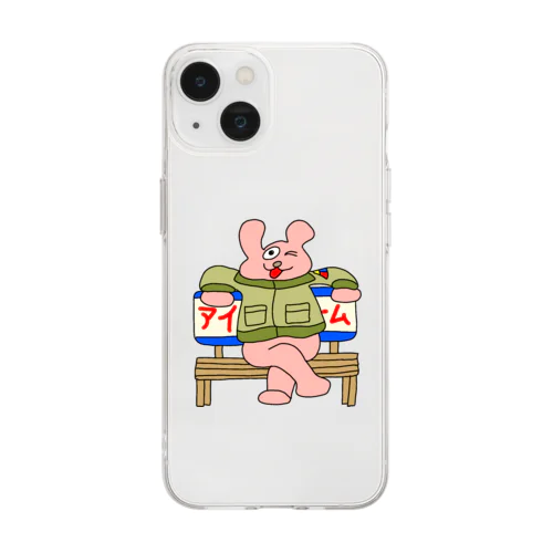 レトロ感漂うジャケットうさぎ「ジャケうさ」 Soft Clear Smartphone Case