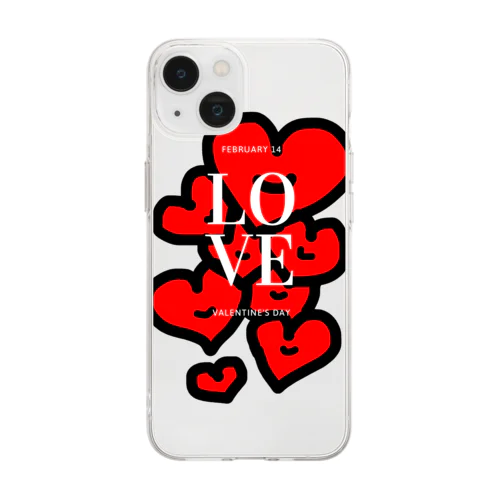 バレンタインlove Soft Clear Smartphone Case