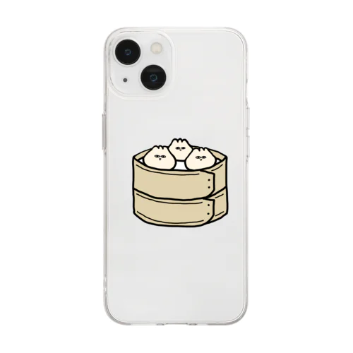 蒸籠で蒸された小籠包 Soft Clear Smartphone Case