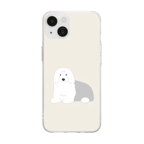 オールドイングリッシュシープドッグ2(GY) Soft Clear Smartphone Case