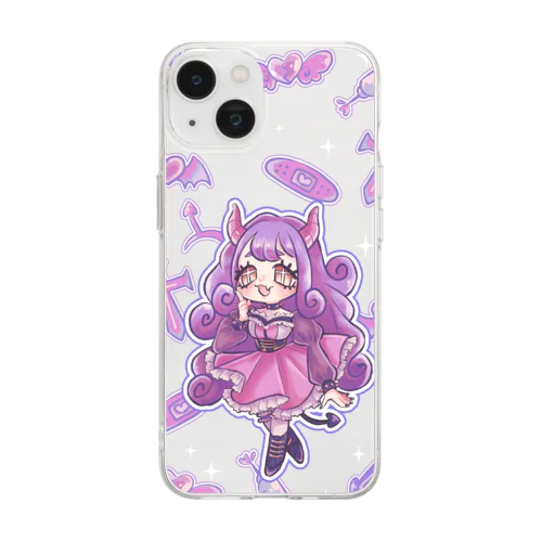 小悪魔あく美ちゃん(クリア) Soft Clear Smartphone Case