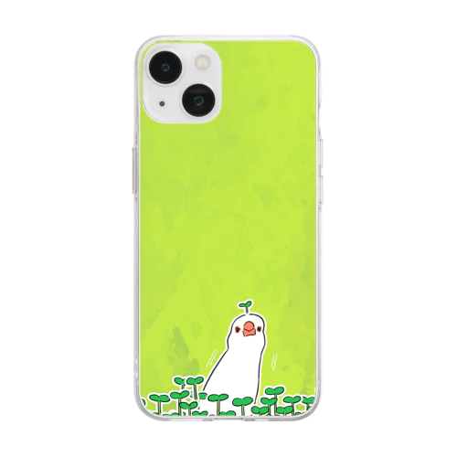 伸びる文鳥はいいぞ Soft Clear Smartphone Case