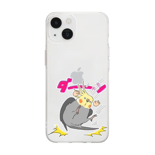 ケツから落下するオカメインコ Soft Clear Smartphone Case