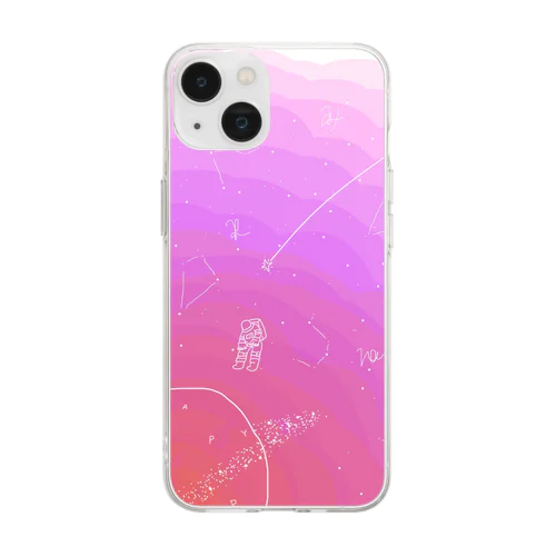 ピンクのやつ Soft Clear Smartphone Case