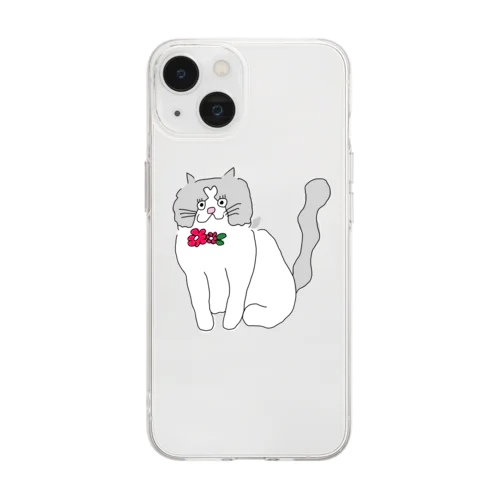 おでこハート猫ちゃん Soft Clear Smartphone Case