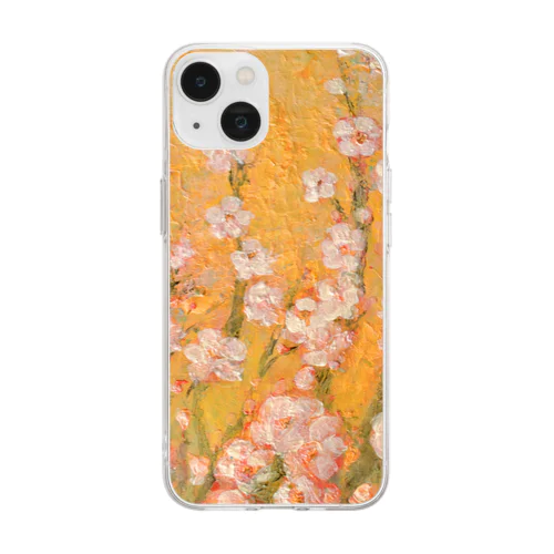 白梅・yellow。 Soft Clear Smartphone Case