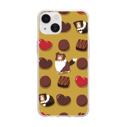 シェルティ×チョコ Soft Clear Smartphone Case