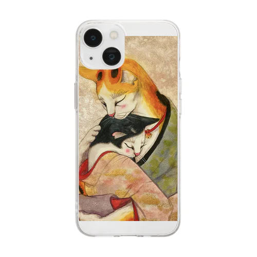 和猫　愛する2人 Soft Clear Smartphone Case