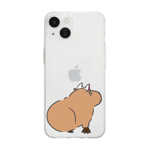 カピバラ、猫になる。 Soft Clear Smartphone Case