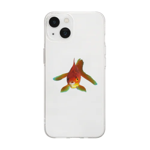 こっち見てる違う金魚 Soft Clear Smartphone Case