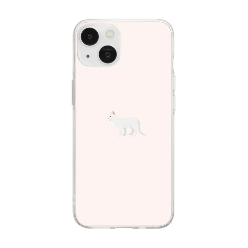 猫1-2 白猫 Soft Clear Smartphone Case