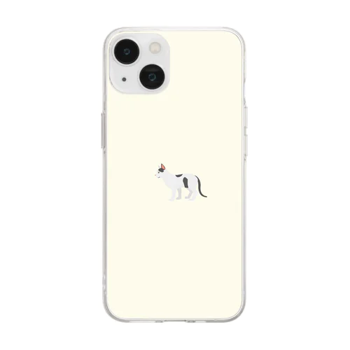 猫1-16 ぶち猫 Soft Clear Smartphone Case