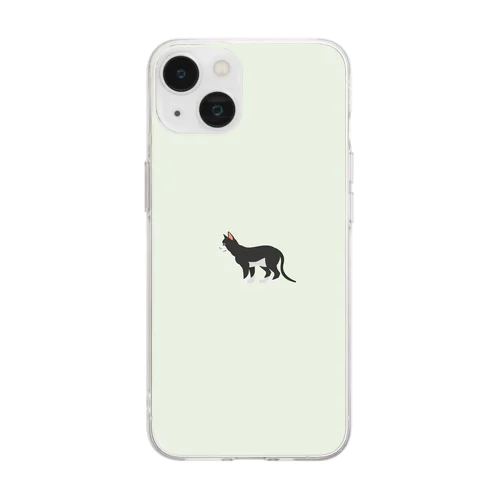 猫1-17 タキシード猫 Soft Clear Smartphone Case