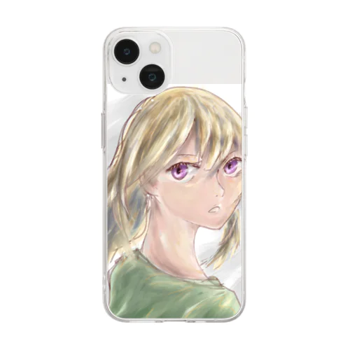 金髪の女の子シリーズ Soft Clear Smartphone Case