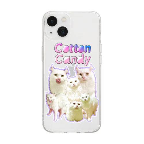 Cotton Candyな耳毛 Soft Clear Smartphone Case