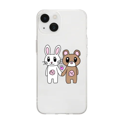 うさちゃんとくまくん♡ Soft Clear Smartphone Case