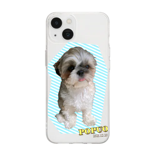 切り抜きポプお（寝ぼけ） Soft Clear Smartphone Case