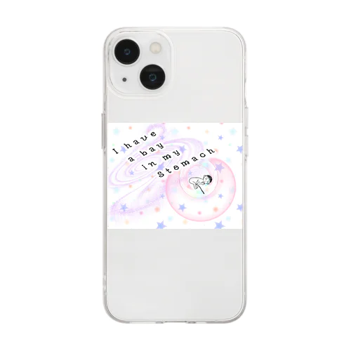 妊婦さんに優しくしてください🙇‍♀️ Soft Clear Smartphone Case