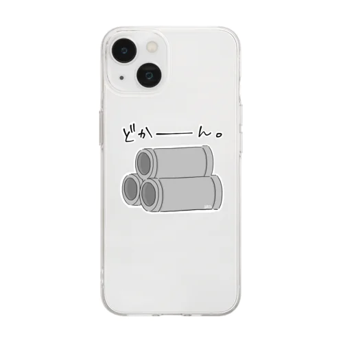 どかーん Soft Clear Smartphone Case