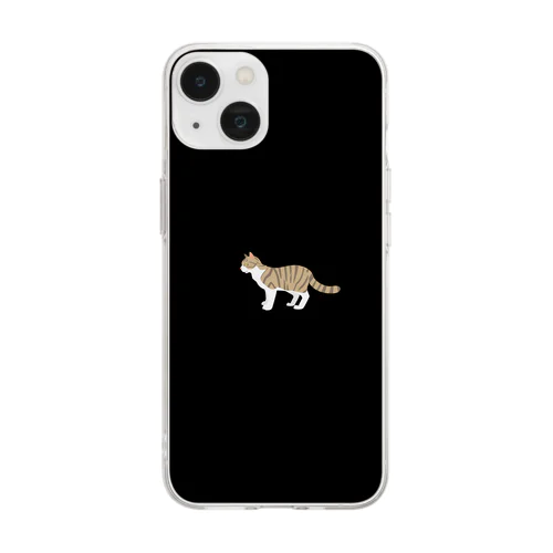 猫1-9 キジ白猫 Soft Clear Smartphone Case